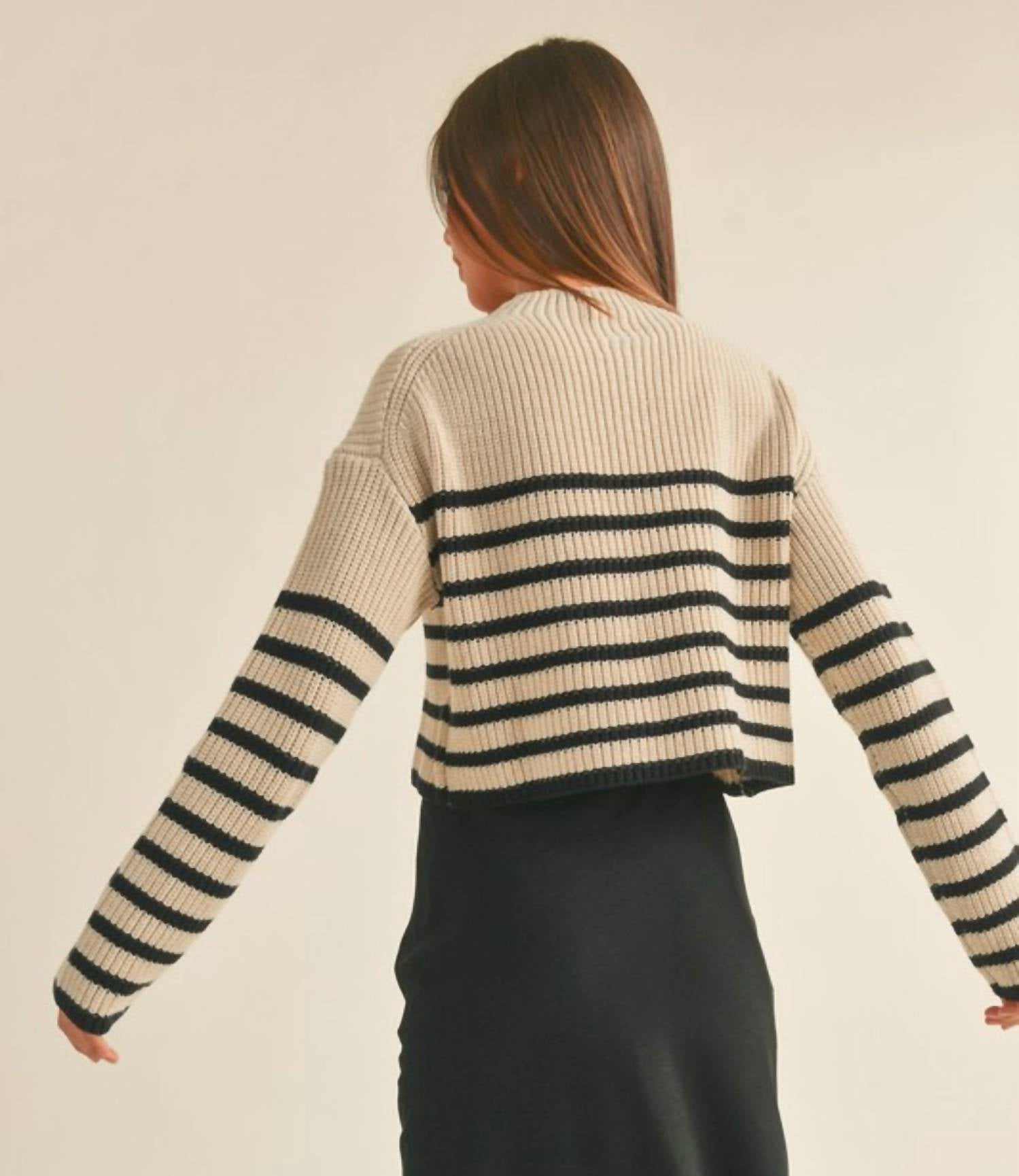 Miou Muse - Striped Pattern Sweater