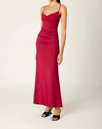 NIA Ina Maxi Dress in cranberry - women's dress - alternate view