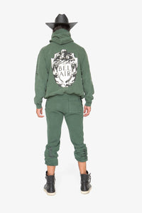 Cloney Bel Air Hoodie in dark green - men's shirt - view 4