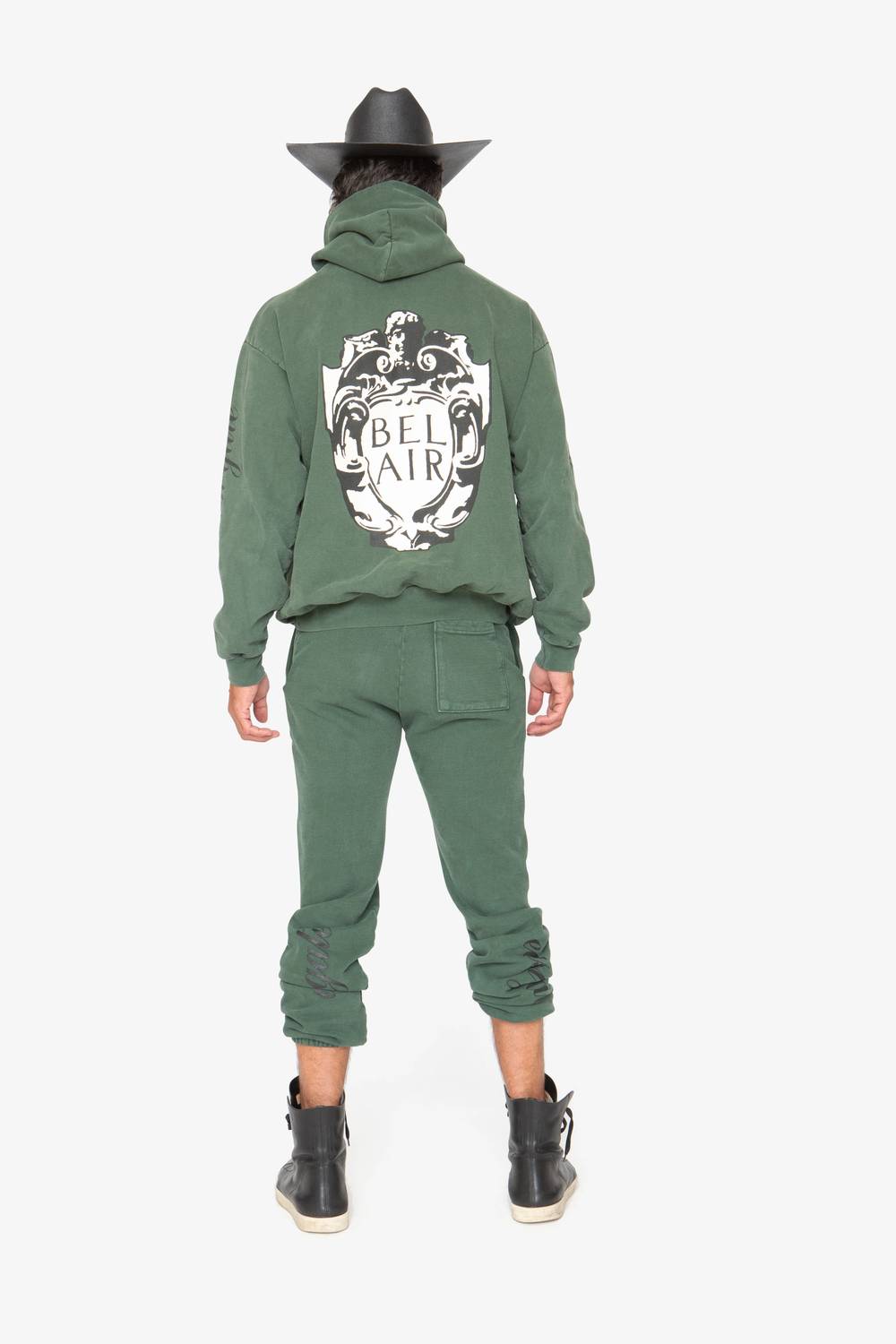 Cloney Bel Air Hoodie in dark green - men's shirt - view 4