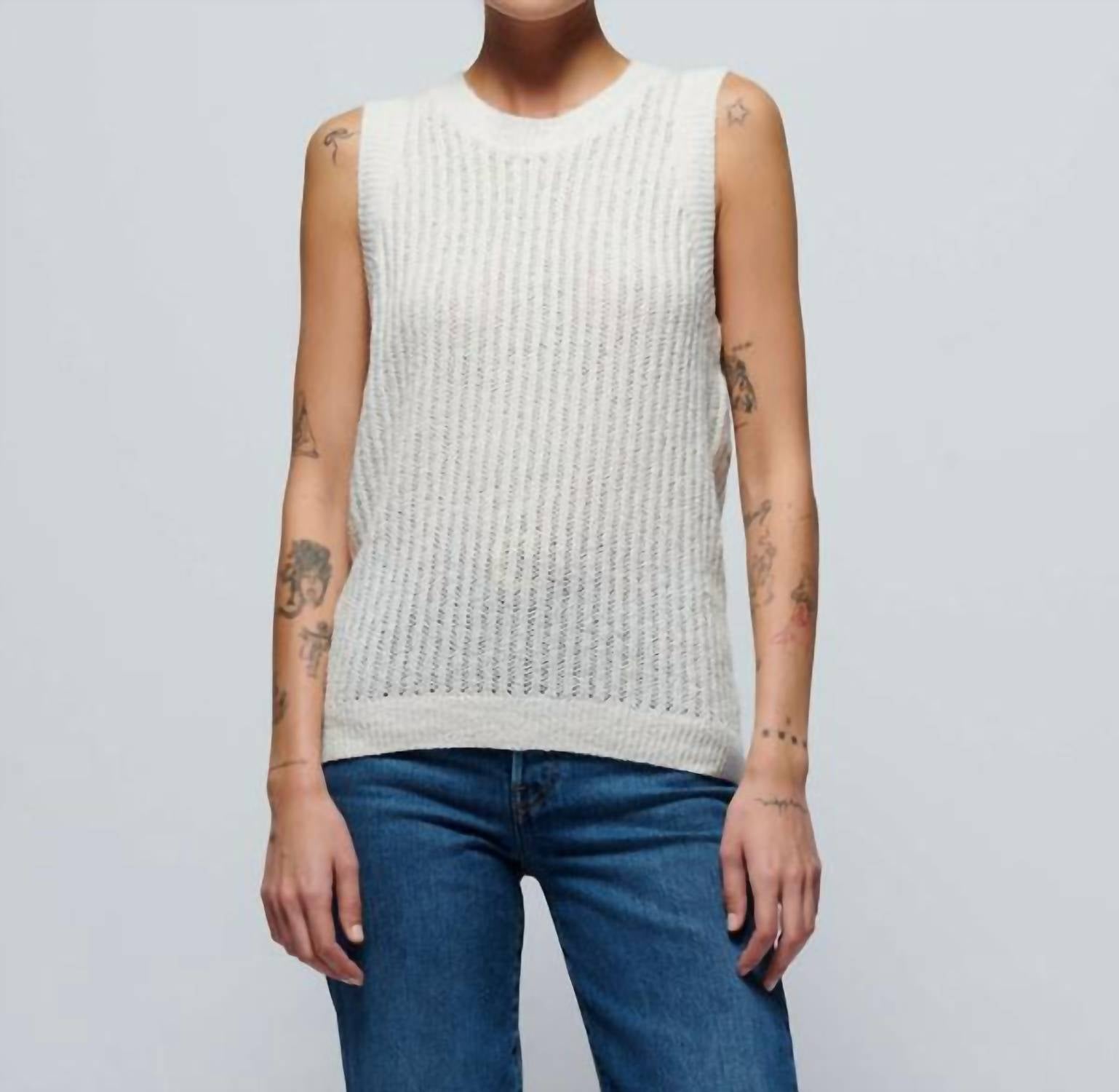 Nation LTD Elliana Pullover Vest in porcelain - women's jacket
