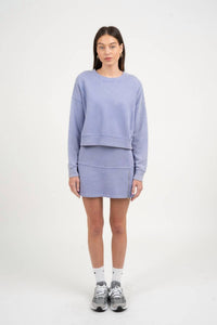 Elle Grey - Flare Crewneck Top And Elastic Waist Skirt Set