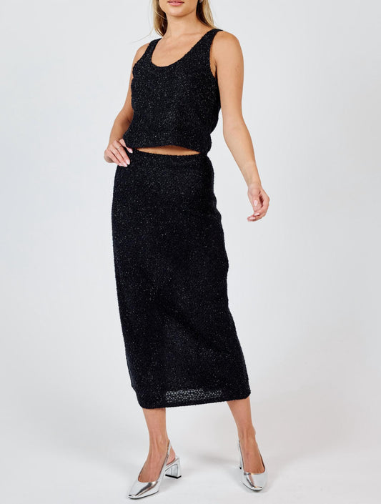 Sadie & Sage - Creative Energy Lurex Knit Midi Skirt