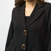 Joseph Ribkoff Notched Collar Fit And Flare Coat in black - women's jacket - alternate view