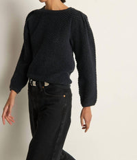 Nation LTD Etta Lace Popover Top in jet black 2 - women's sweater - view 5