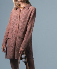 THE SHIRT Women's The Raya Dress in mocha mousse - women's dress - detail view