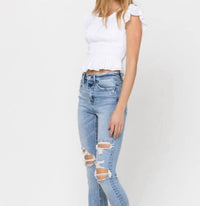 Vervet By Flying Monkey - High Rise Distressed Skinny Jean