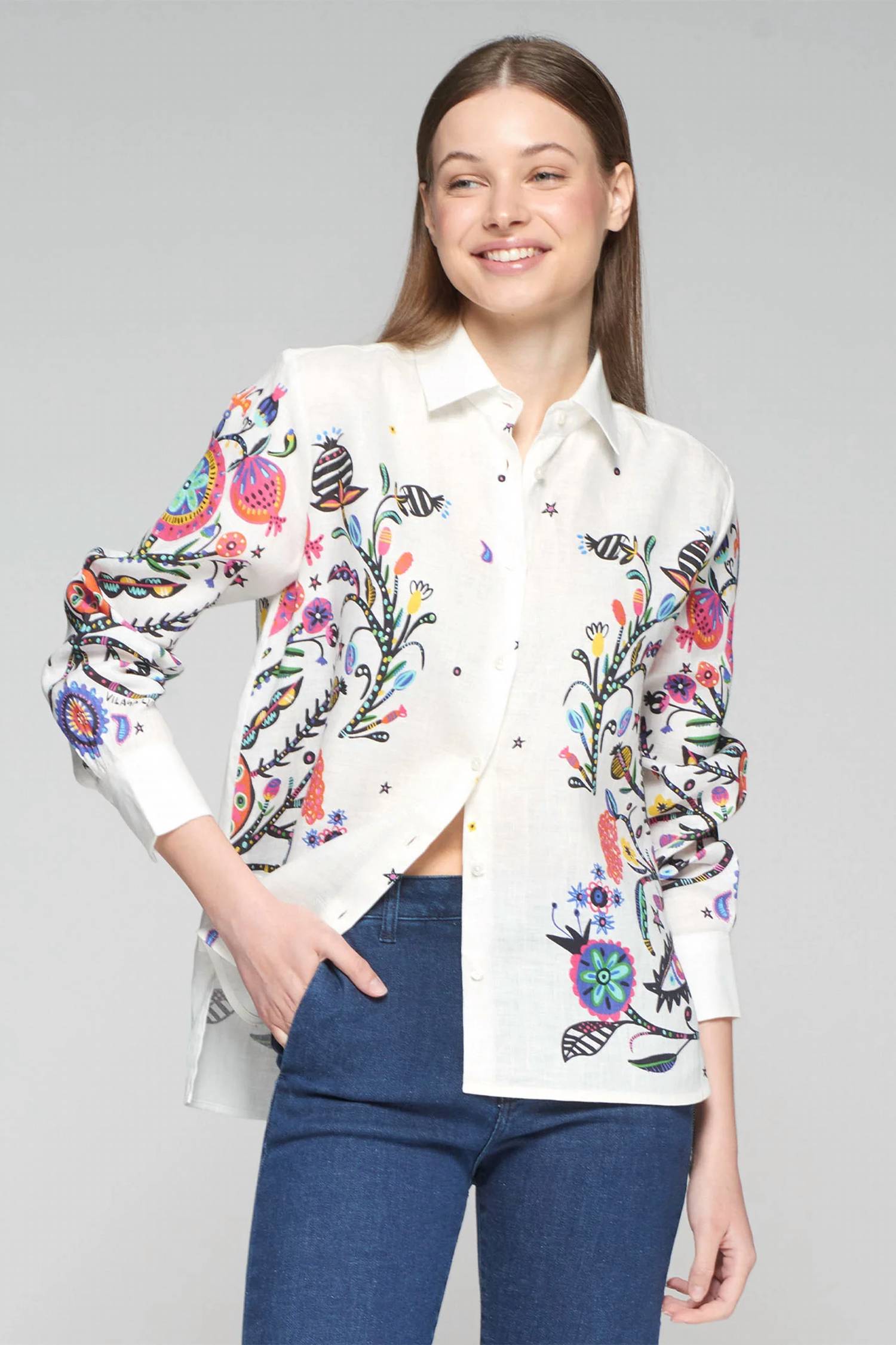 Vilagallo - Linen Printed blouse