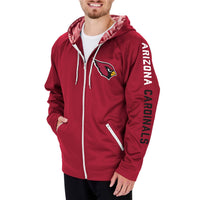 Zubaz - MEN'S NFL ARIZONA CARDINALS FULL ZIP CAMO HOODIE