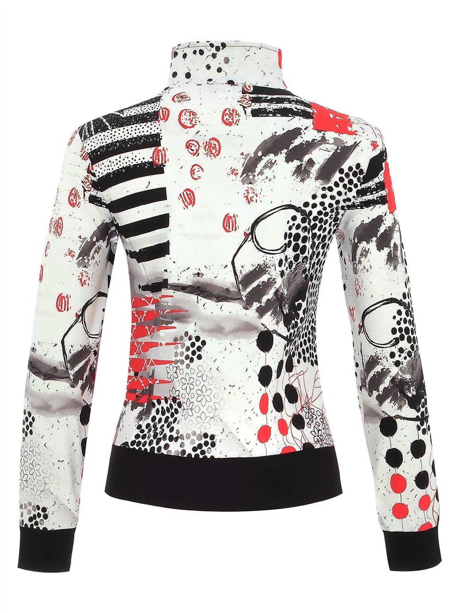 DOLCEZZA Knit Jacket in red black white - women's jacket - alternate view
