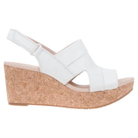 Clarks Women's Annadel Wedge Sandal in white - women's shoe - detail view