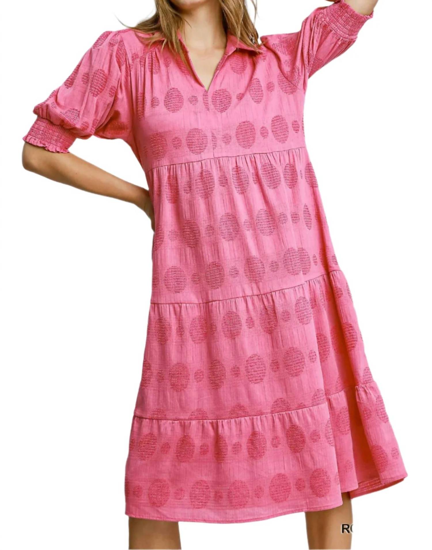 Umgee - Jacquard Tiered Midi Dress