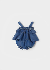 Mayoral - Denim Ruffle Romper