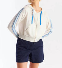 Brodie Cashmere - Geo Sleeve Cropped Hoodie