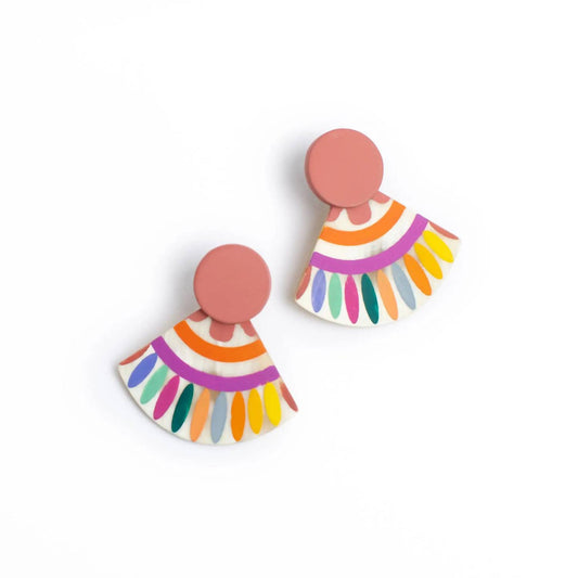 Sunshine Tienda - Women's Buffalo Horn Rainbow Earrings