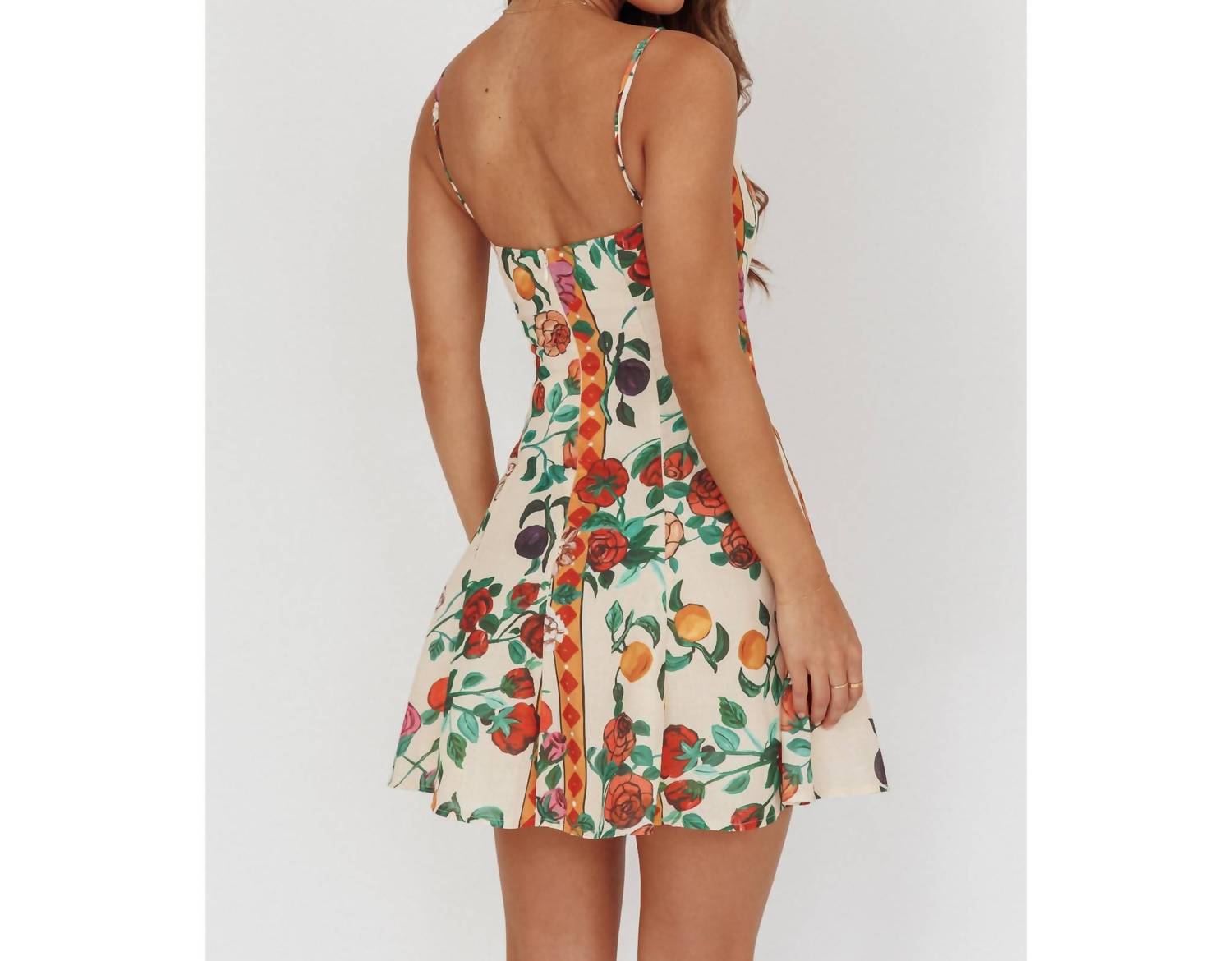 One and Only Collective Bella Mini Dress in multi - women's dress - detail view