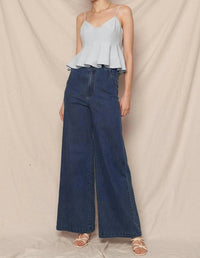 En Creme - Spaghetti Strap Godet Top
