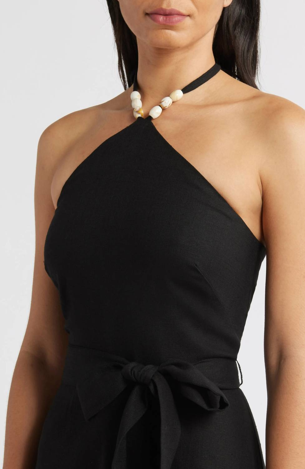 Eliza J Beaded-strap Contrast Dress in black - women's dress - view 4