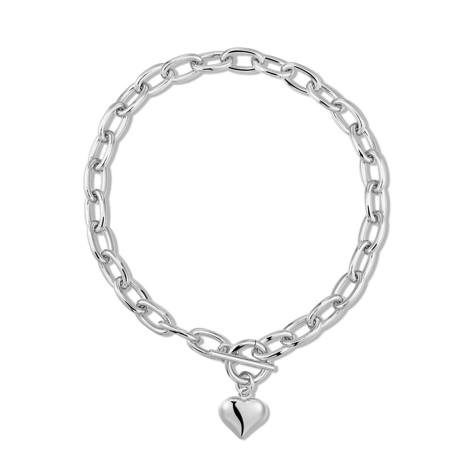 Eklexic - Women's Alana Puffy Heart Charm Necklace