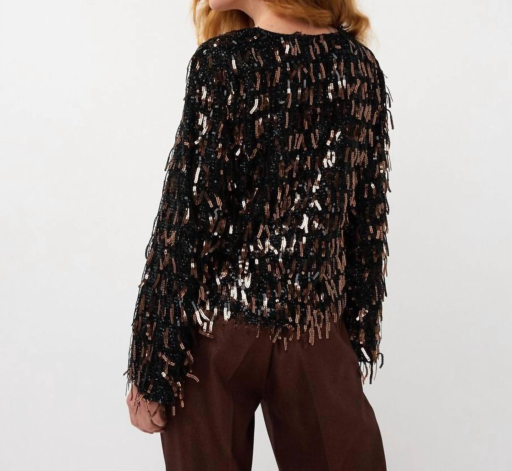 Esqualo - Sequin Fringe Top