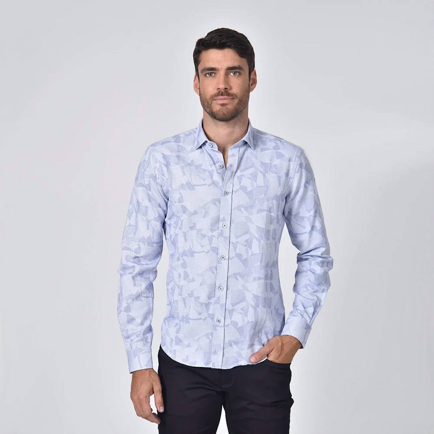 Eight X - Shapes Button Down Jacquard Shirt