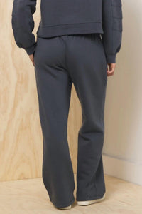 Vintage Havana Wide Leg Sweatpant in charcoal - women's pants - detail view