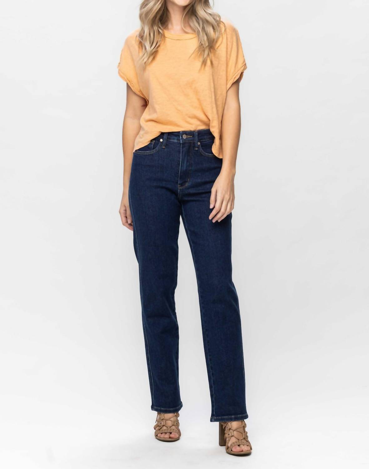 Judy Blue - Women's High Waist Tummy Control Classic Straight Jeans