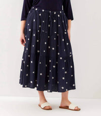 Karen Kane - Embroidered Tiered Midi Skirt - Plus