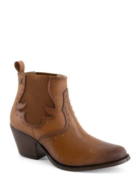 Forastero Women's Textured Leather Ankle Boots in dark brown - women's shoe