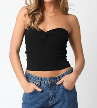 OLIVACEOUS Laken Top in black - women's shirt