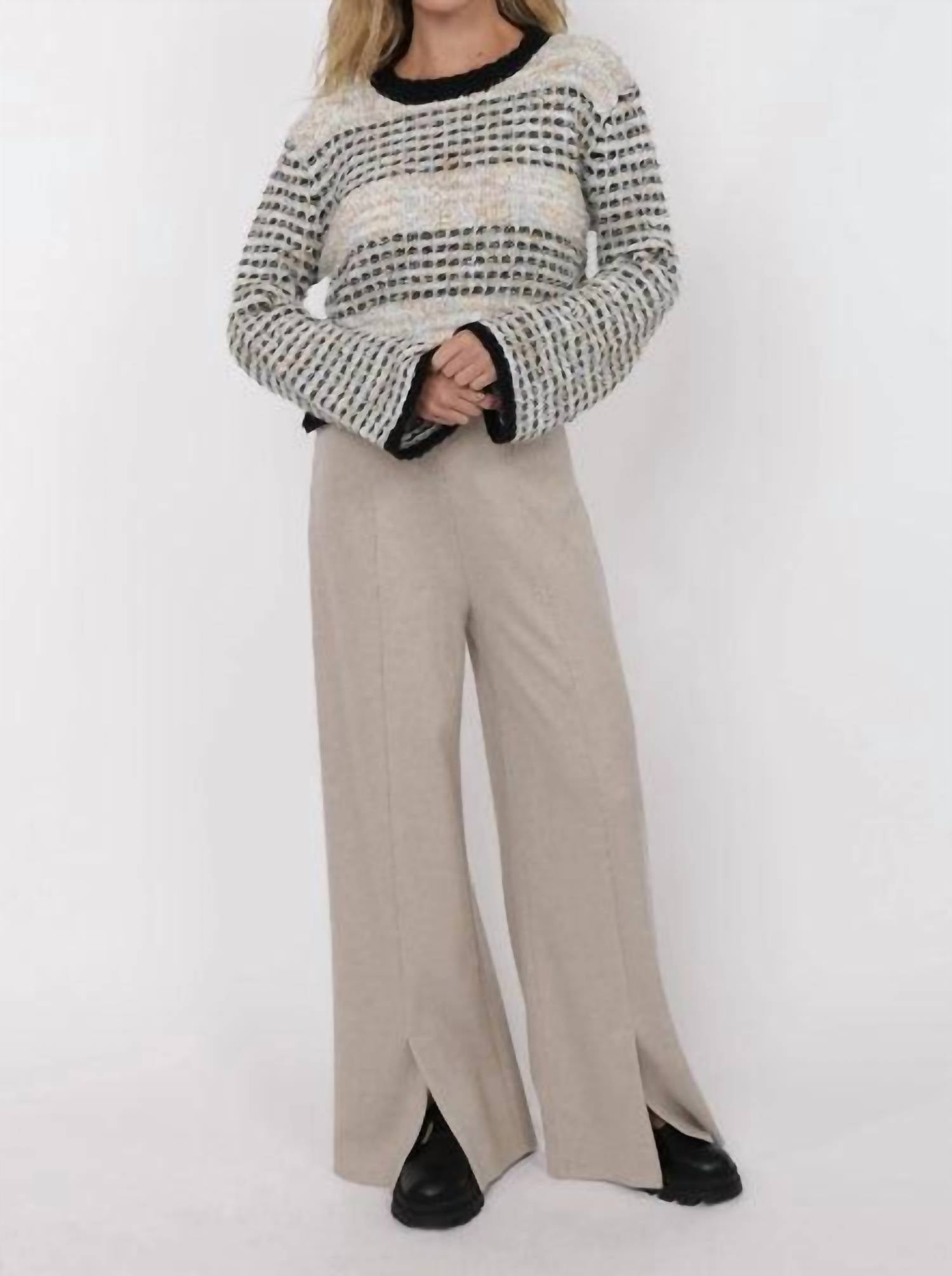Sage The Label - Ellington Mixed Yarn Bell Sleeve Sweater