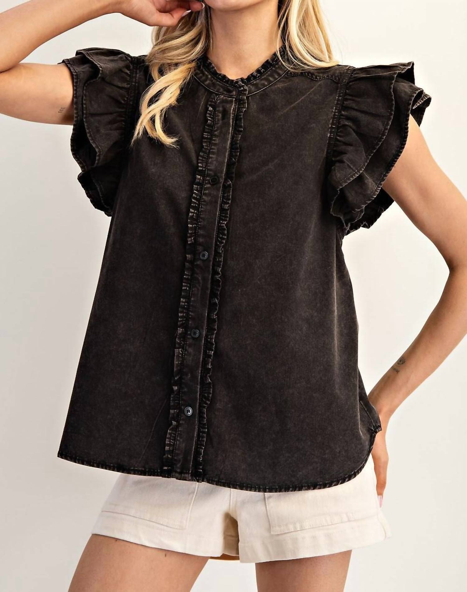 Ee:Some - Ruffle Flutter Top
