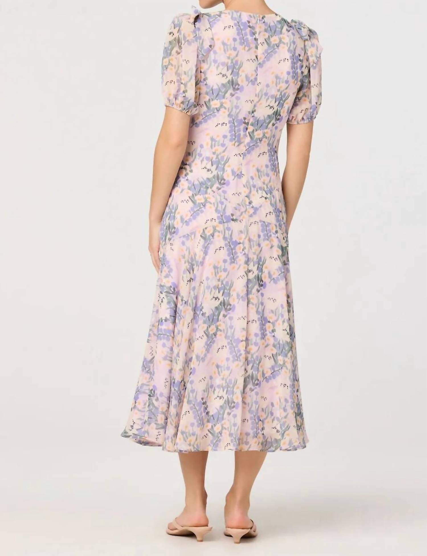 Astr - Jessenia Floral V Neck Midi Dress