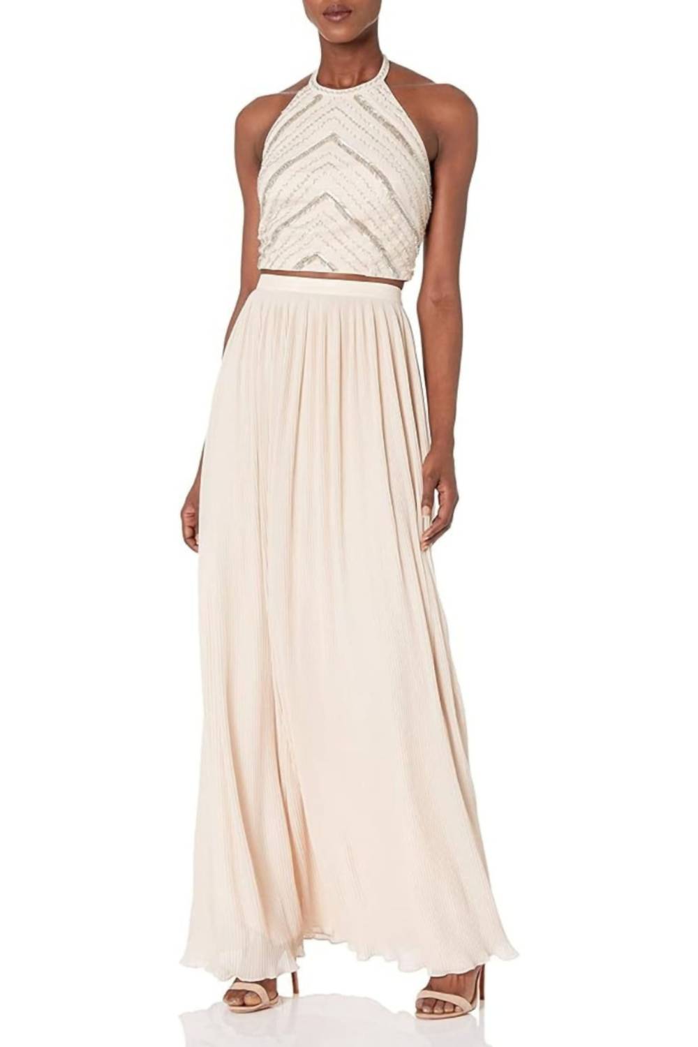 Aidan Mattox - Halter Neck Two-piece Long Dress