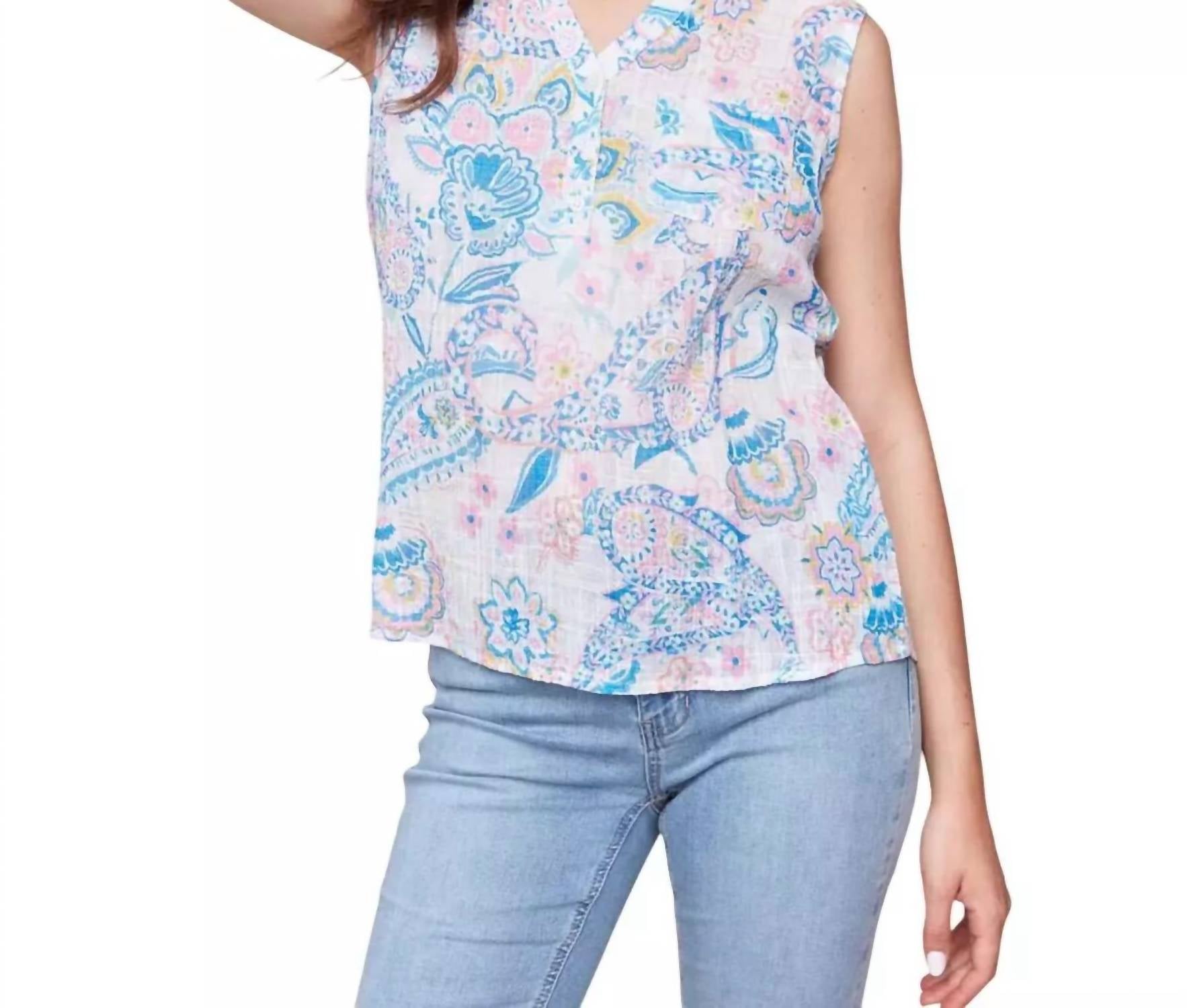 CHARLIE B Hi-lo Shirt in paisley - women's shirt - detail view