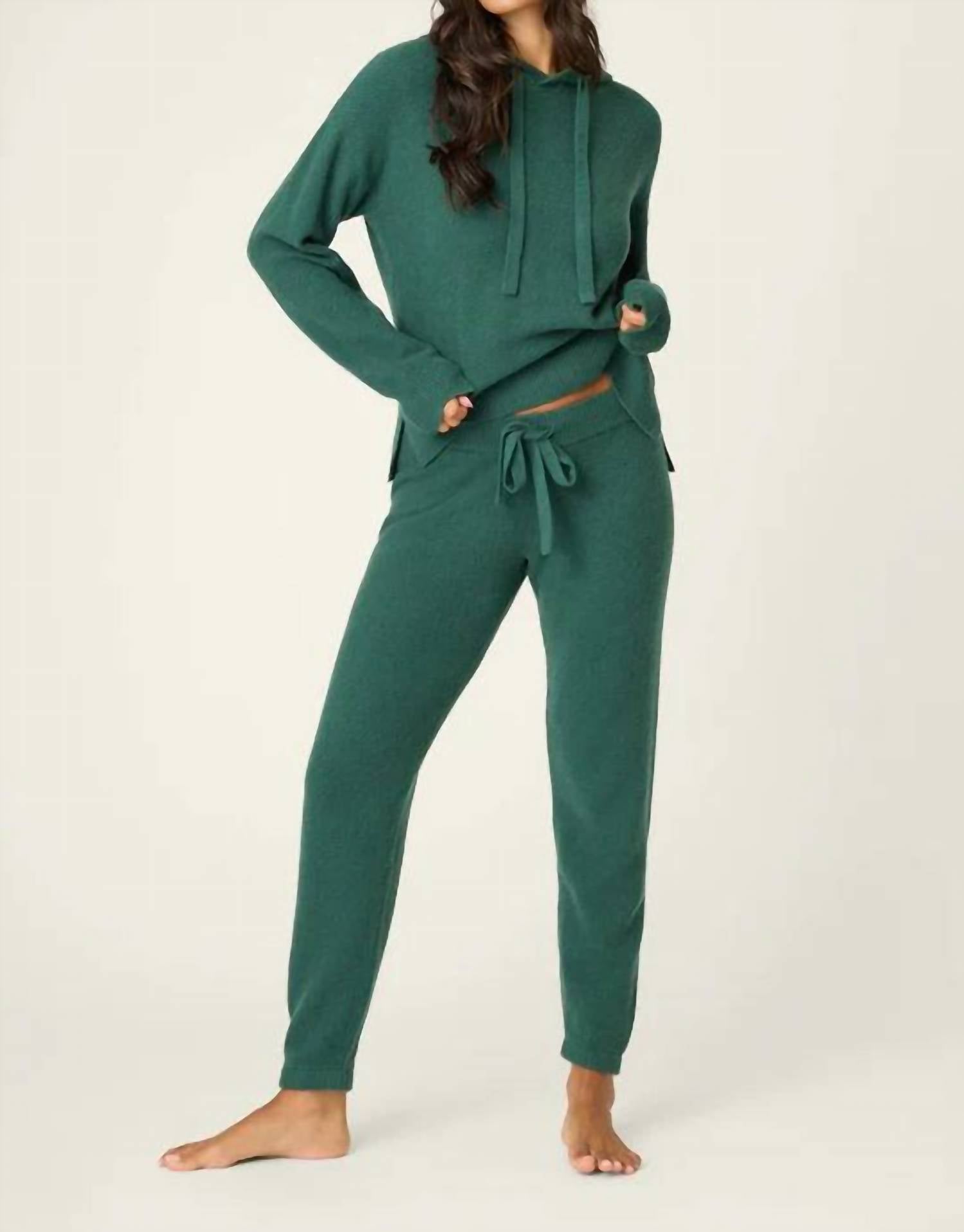 PJ Salvage Sweater Weather Forest Banded Pants in green - women's pants - view 4
