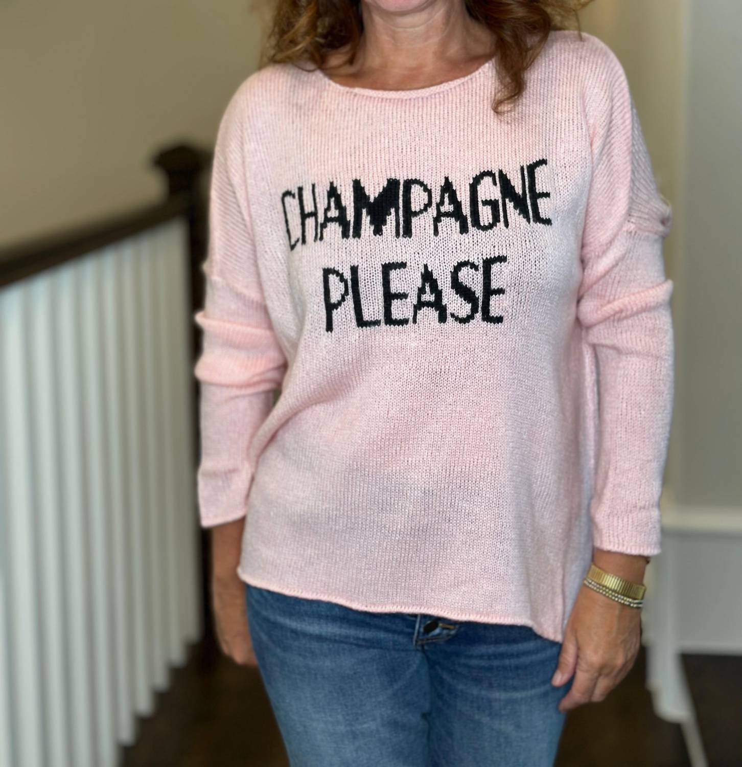 Wooden Ships - Women's Champagne Please Crew Sweater