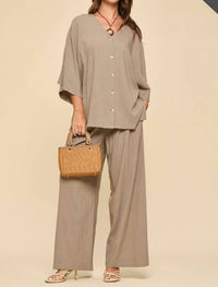 Dear Scarlett Relaxed And Refined Vista Set in oyster - women's sleepwear