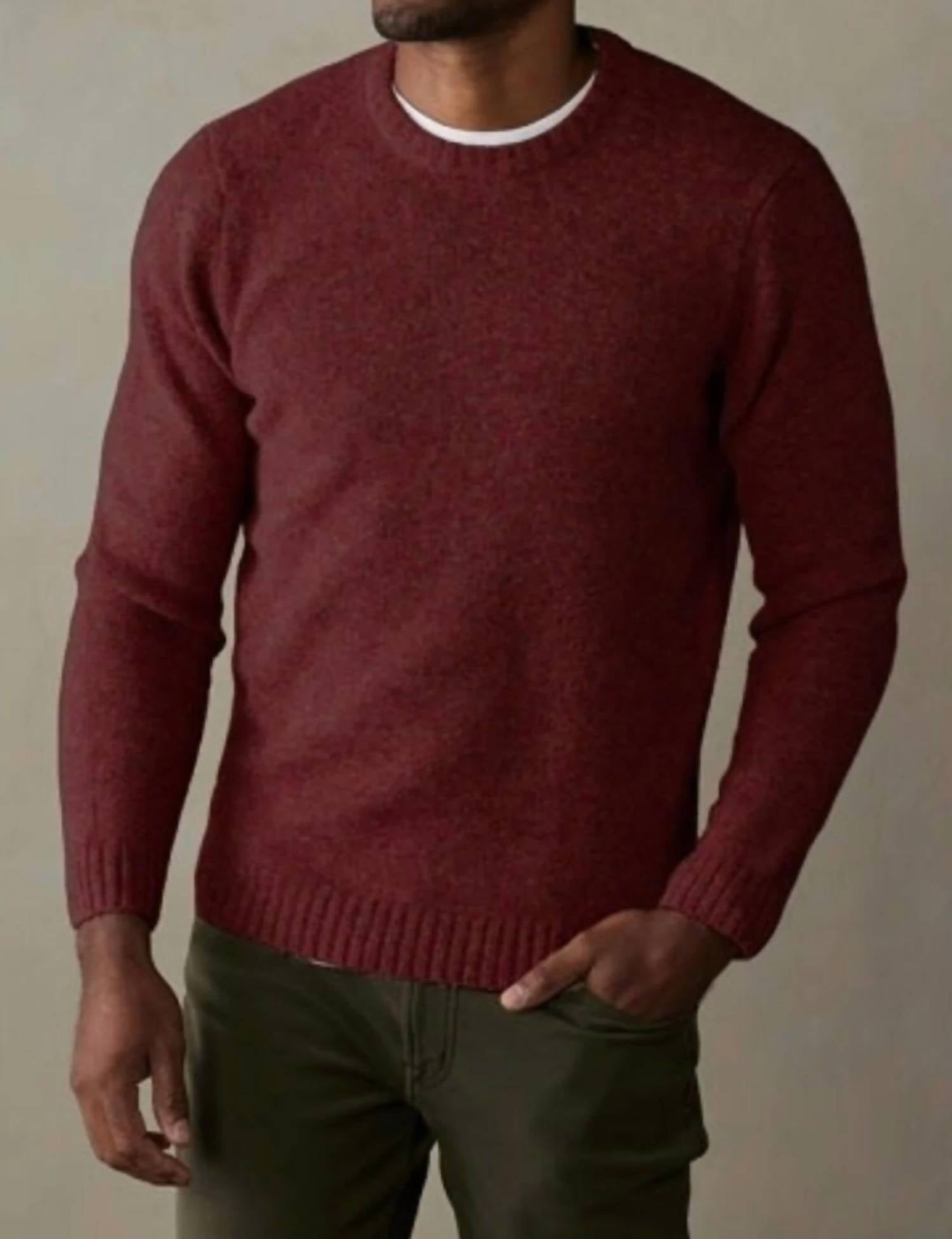 The Normal Brand Homebound Crewneck Sweater in redwood - men's sweater