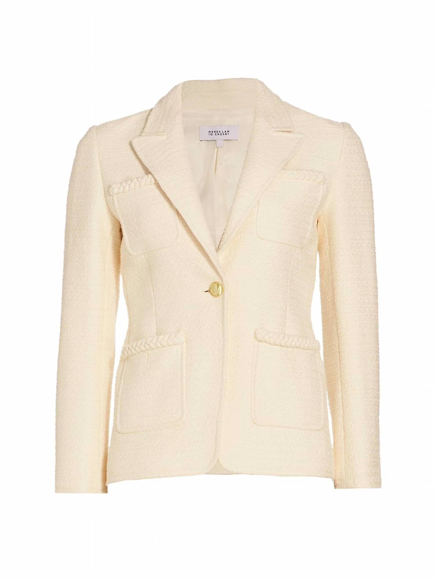 ASSILA SINGLE BREASTED BRAID TRIM JACKET