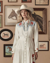 The Great. - Embroidered Western Shirt