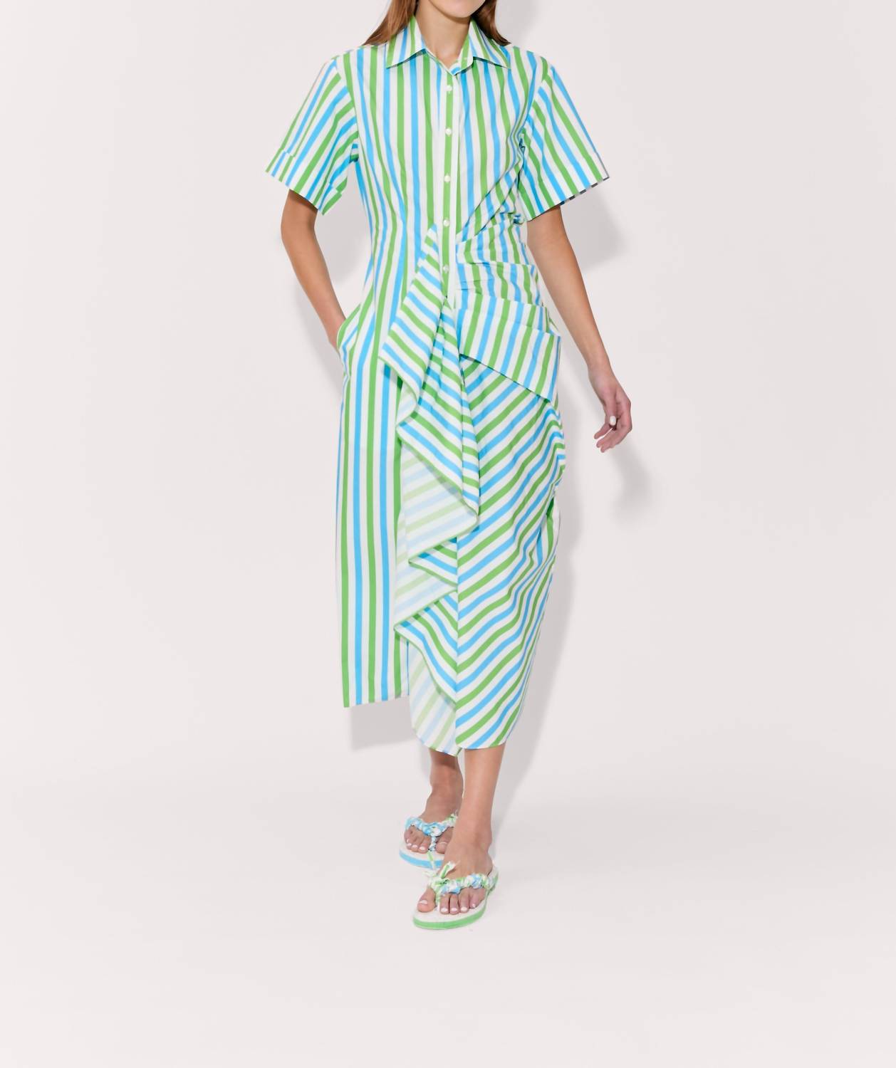 Rosie Assoulin - Gathered Ruffle Shirt Dress