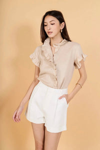 English Factory - Short Sleeve Ruffle Shirt
