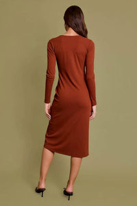 Gilli - Round Neck Cinched Midi Dress