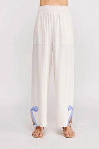 Allie Rose - Alessandra Linen Gingham Bow Shirt & Pant Set