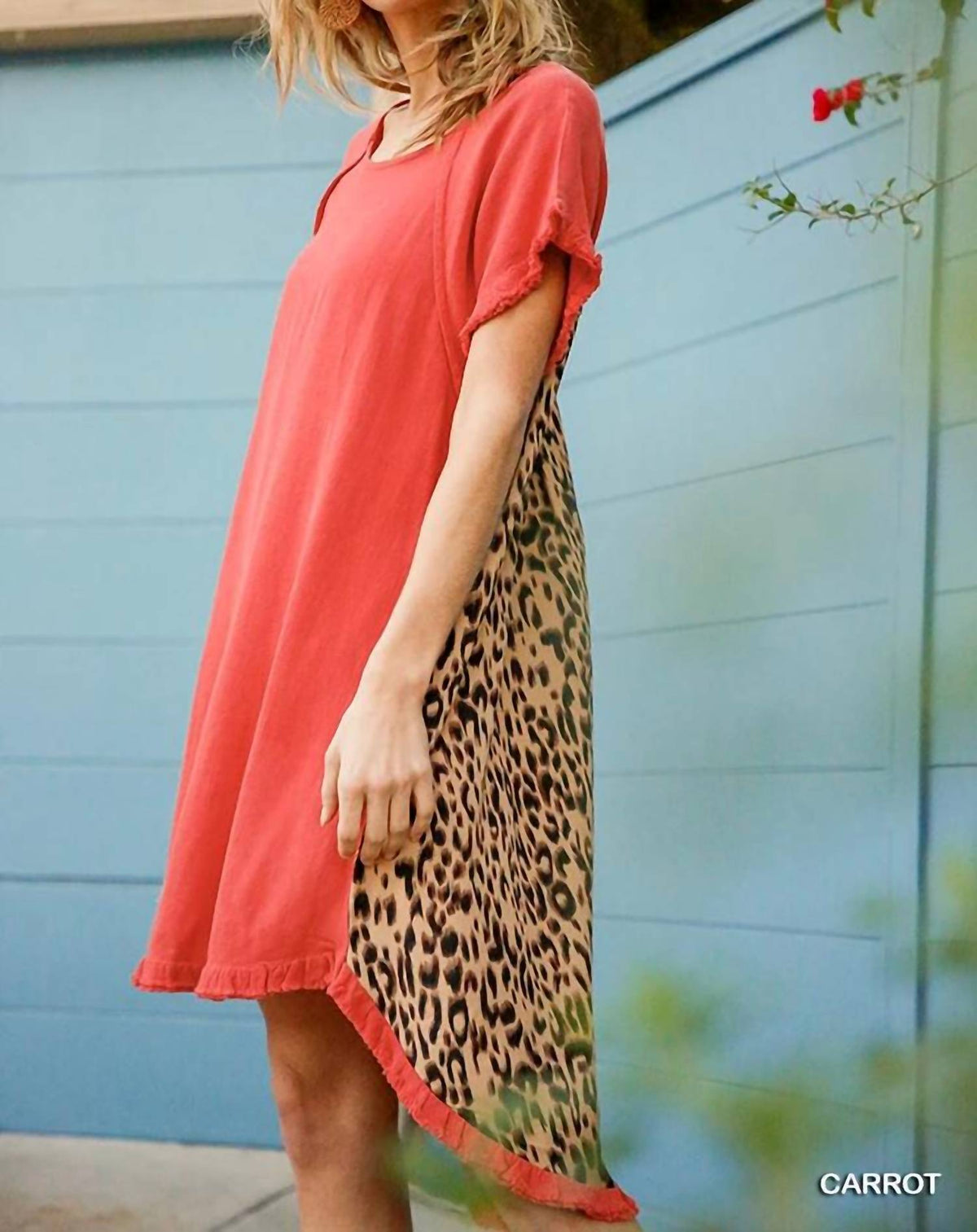 Umgee - Andrea Hi Low Leopard Back Dress