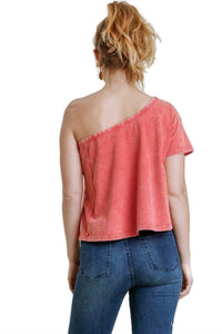 Umgee - Vintage Washed One Shoulder Top