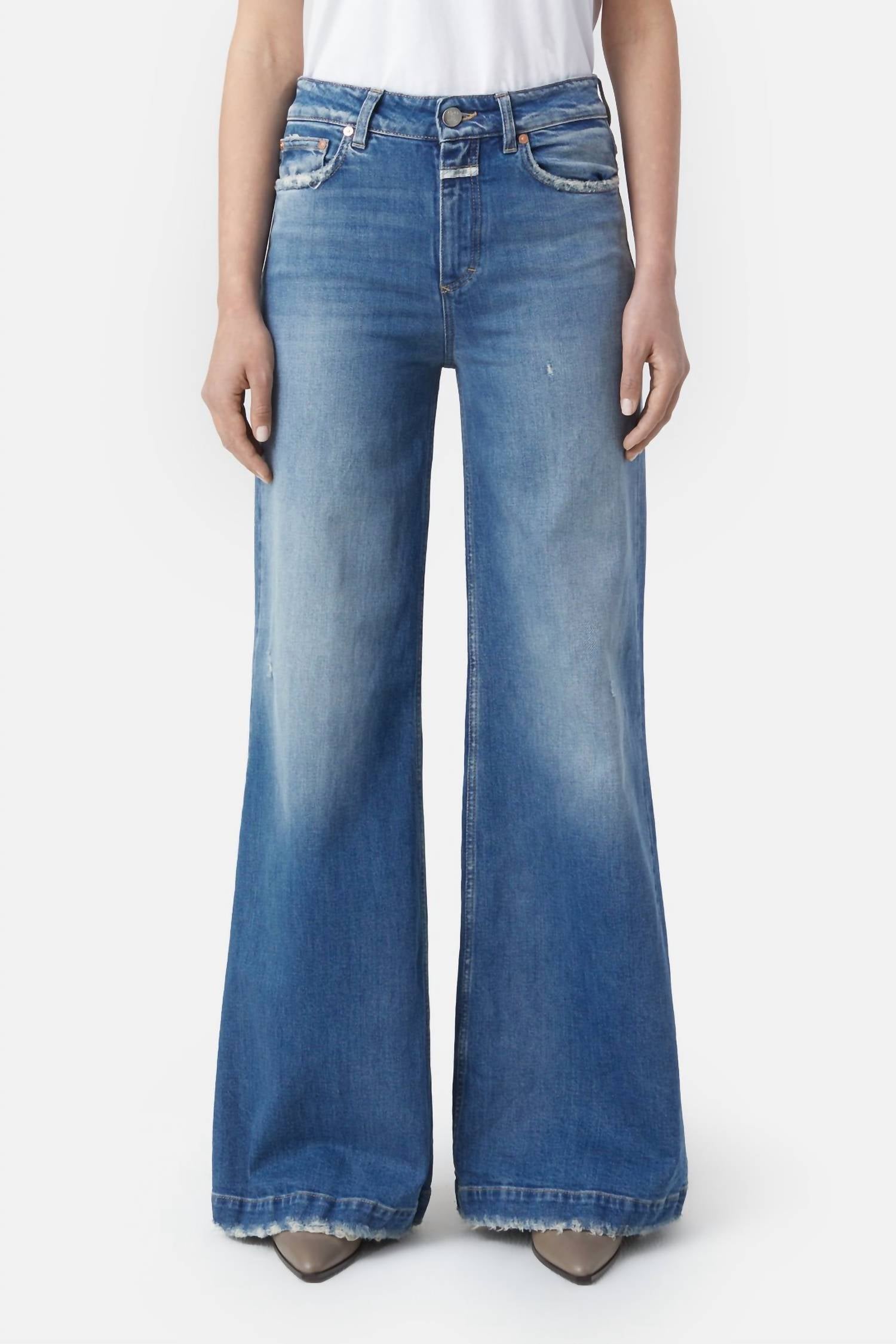Closed - Glow-up Wide Leg Distressed Jeans