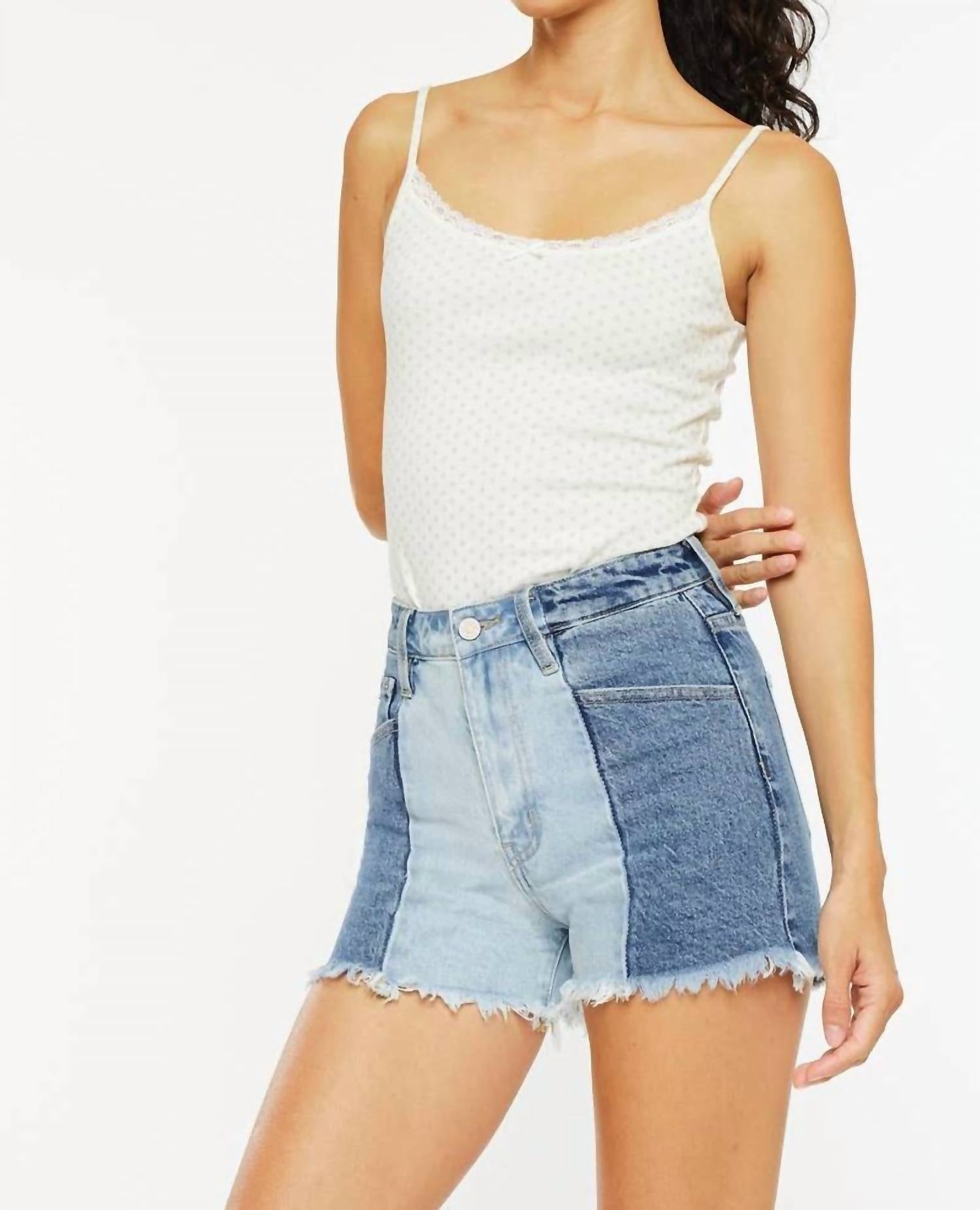 Kancan - Women's Two Tone Denim Short