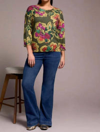 Tribal - 3/4 Sleeve Crewneck Sweater